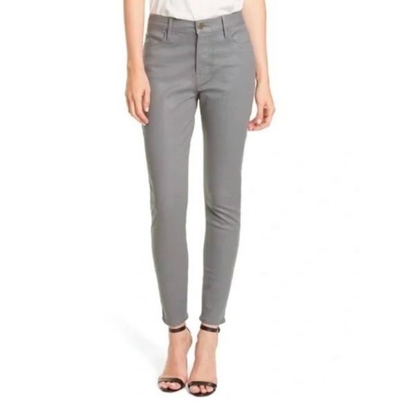 Frame‎ Le High Skinny Ankle Jeans in Smoke Coated - Picture 1 of 7